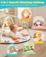 Oneyus Spielbogen Baby mit 5 abnehmbaren Spielzeugen – Montessori Lernspielzeug ab 0+ Monaten – Bild 2