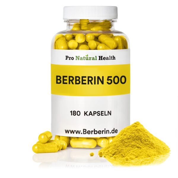 Berberin 500 mg (180 Kapseln) – Hochdosiert 97% HCl, vegan & Made in Germany