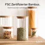 KIVY Vorratsgläser 4x 1200ml mit Bambusdeckel – Luftdichte Glas-Aufbewahrung für Küche – Bild 7