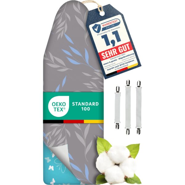 Bügelbrettbezug 120x40 cm mit Thermoreflexion – Schneller Bügeln, Made in Germany
