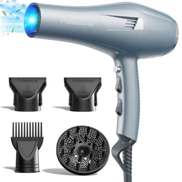 BANNILU Ionen-Haartrockner mit Diffusor & Konzentrator – Professionelle Haarpflege für zu Hause