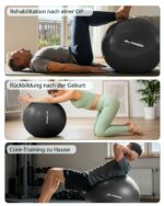 Trideer Gymnastikball 65/75/85 cm – Ergonomischer Sitzball mit Anti-Burst für Yoga & Pilates – Bild 3