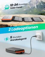 A ADDTOP Solar Powerbank 20000mAh – 22.5W Schnellladung & 4 Solarpanels für Outdoor – Bild 6