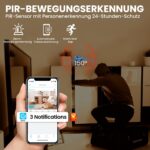 javiscam 4K Mini Überwachungskamera mit 2800mAh Akku – WiFi Innenkamera mit Nachtsicht – Bild 3