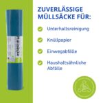 120L Müllsäcke Blau 250er-Pack 39my – Reissfeste Abfallsäcke für Haushalt & Gewerbe – Bild 3