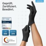 1000x ARNOMED Nitril-Einweghandschuhe Schwarz Grösse M – Reissfeste Schutzhandschuhe – Bild 4