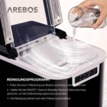Arebos Eiswürfelmaschine 12 kg/24h – Selbstreinigend mit 2 Würfelgrößen – Bild 4