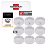 Brennenstuhl Rauchmelder Set 9er RM C 9010 – Zertifizierte Brandmeldeanlage mit austauschbarer Batterie