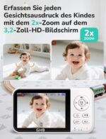GHB Babyphone mit Kamera – 3,2 Zoll LCD, Nachtsicht & Temperatursensor für sichere Überwachung – Bild 5