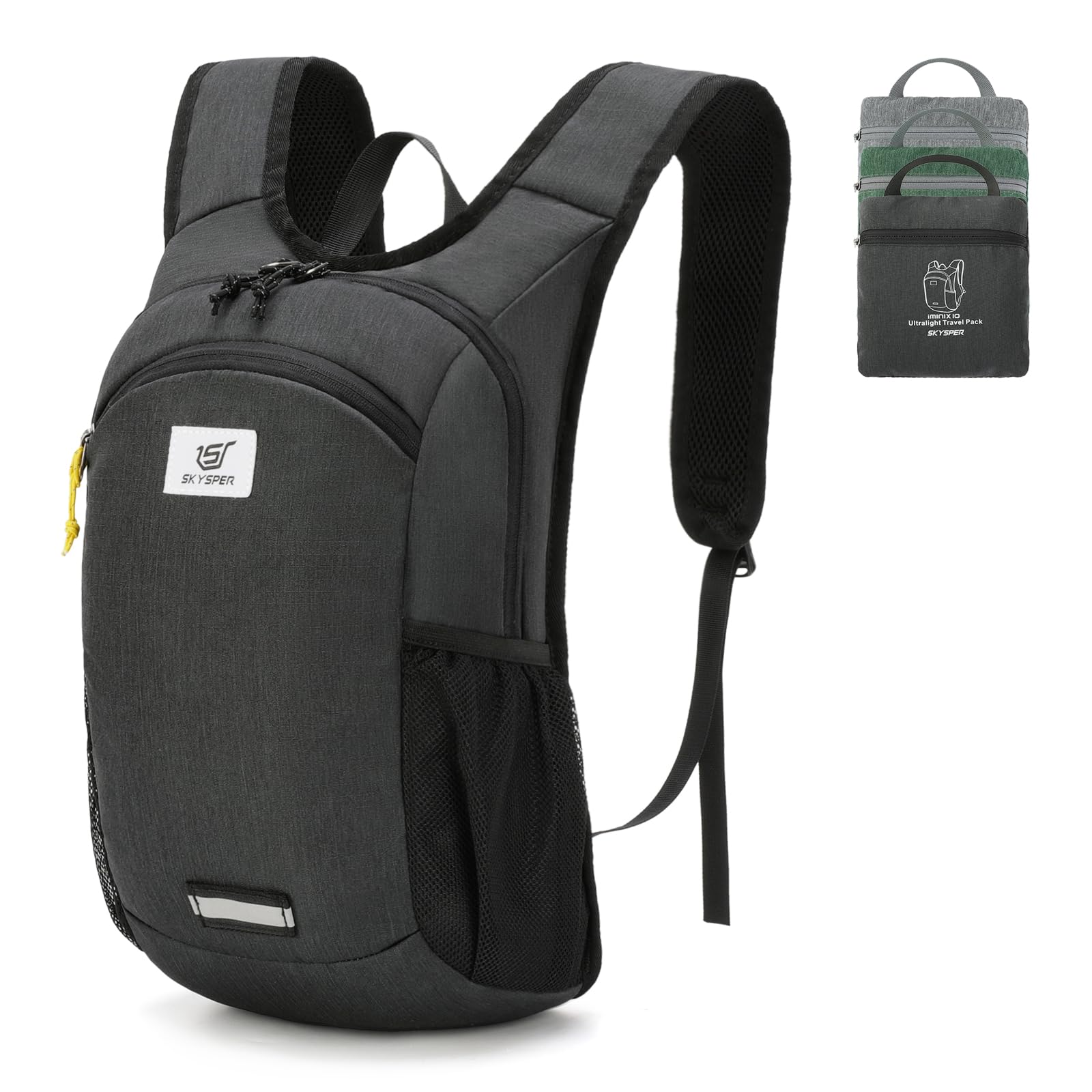 71hOwvaXlYL._SY1600_.jpg SKYSPER 10L Faltbarer Rucksack Ultraleicht – Kompakter Daypack für Wandern & Reisen – Bild 1