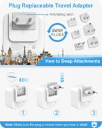 SUDEERY 6-in-1 Reiseadapter weltweit mit 2 USB-C & 2 USB-A – Universalstecker für 150+ Länder – Bild 5