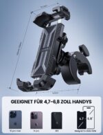 Lamicall Motorrad Handyhalterung mit Doppelter Vibrationsdämpfung – 360° Universal Lenkerhalterung für iPhone & Samsung – Bild 6