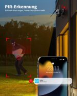 NUASI 4G LTE Überwachungskamera Aussen mit Akku & Solarpanel – Kabellos IP66 wasserdicht – Bild 5