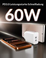 CREAPICO 60W USB-C Schnellladegerät mit 2M Kabel – Dual-Port für iPhone & iPad – Bild 2