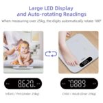 BAGAIL Digitale Babywaage 180 kg – Abnehmbares Tablett & Automatische Sperre für Säuglinge & Erwachsene – Bild 5