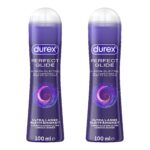 Durex Perfect Glide Gleitgel 2er Pack – Silikonbasiertes Gleitmittel 2x100 ml
