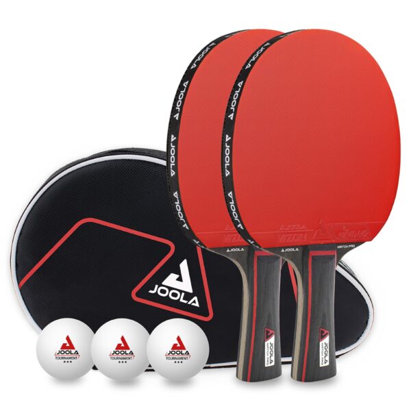 JOOLA Tischtennis Set Duo Pro – 2 Schläger, 3 Bälle & Tasche für Einsteiger bis Fortgeschrittene