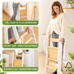 Lernturm Montessori Bambus klappbar – Höhenverstellbar mit Kippschutz für Kinder ab 1 Jahr – Bild 3