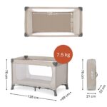 hauck Dream N Play Reisebett Beige – Kompaktes Babybett ab Geburt bis 15 kg – Bild 3