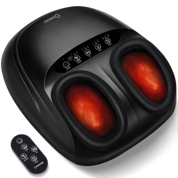 KNQZE Fussmagegerat mit Warmefunktion & Shiatsu – Elektische Fussmassage bis Schuhgrösse 47