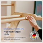 gurkler Sprossenwand Holz mit Klimmzugstange & Dip Extension – Trainingsgerät für Erwachsene & Kinder – Bild 5