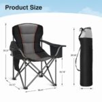 HIGH POINT SPORTS XXL Campingstuhl Faltbar bis 200kg – Gepolsterter Klappstuhl mit Getränkehaltern – Bild 2