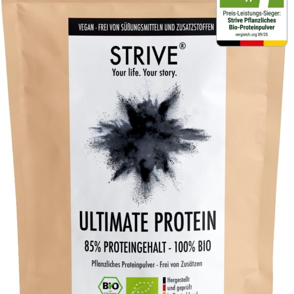 STRIVE Ultimate Protein 1kg – 85% Proteingehalt Bio Eiweisspulver ohne Zucker