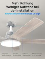 DREO Smart Deckenventilator 132 cm mit LED-Licht – 12 Geschwindigkeiten & Sprachsteuerung – Bild 8
