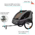 Tiggo VS Kinderanhänger 2in1 – Fahrradanhänger & Buggy mit 360° Drehrad für 1–2 Kinder – Bild 4