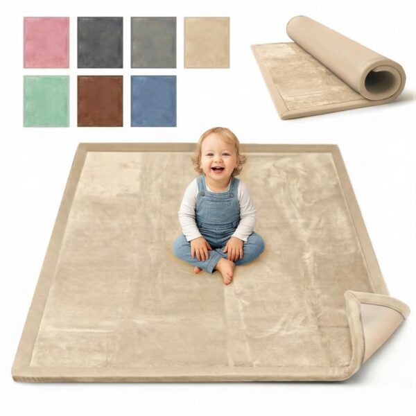 BabybeFun Krabbelmatte 150x150cm – 3cm Polsterung für sicheres Spielen & Krabbeln