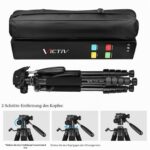 Victiv Kamera Stativ 52–185 cm mit abnehmbarem 3-Wege-Kopf – Aluminium Fotostativ für DSLR & Smartphone – Bild 7