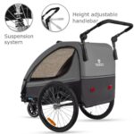 Tiggo VS Kinderanhänger 2in1 – Fahrradanhänger & Buggy mit 360° Drehrad für 1–2 Kinder – Bild 3