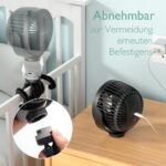Momcozy 8000 mAh Clip-Ventilator – 360° drehbar mit LED-Licht für Kinderwagen – Bild 4