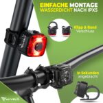 MIVELO Fahrradlicht Set StVZO – USB-aufladbar, wasserdicht & extra hell – Bild 4