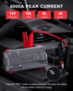 Povasee 6000A Starthilfe Powerbank für Pkw – Auto Jump Starter 12V mit LED & USB – Bild 2