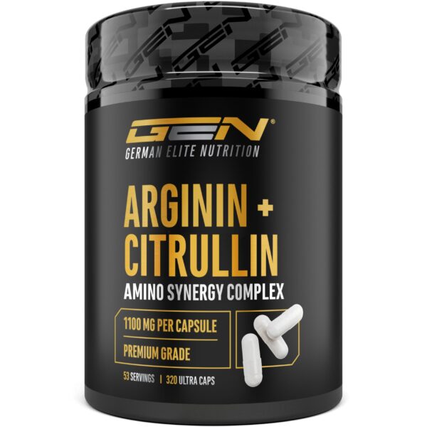 L-Arginin + L-Citrullin 320 Kapseln – 1100 mg Hochdosiert für Sportler