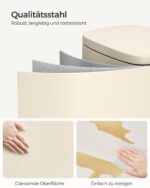 SONGMICS Treteimer 30 Liter mit Softclose-Deckel – Edelstahl Mülleimer für die Küche – Bild 4