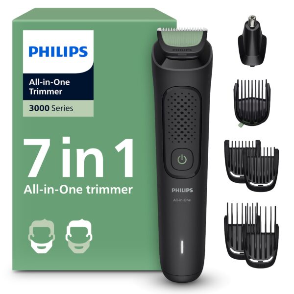 Philips Multigroom 3000 All-in-One Trimmer – 7-teiliges Set mit selbstschärfenden Klingen