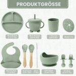CUBTEM 12er Baby Geschirr Set mit Silikon – BPA-frei Kindergeschirr mit Saugnapf – Bild 7