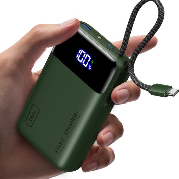 INIU 45W Power Bank 20000mAh mit integriertem USB-C Kabel – Schnellladen für Outdoor