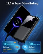 CFIAI Power Bank 26800mAh mit 3 Anschlüssen & 2 Kabeln – 22,5W Schnellladung für iPhone & Android – Bild 2
