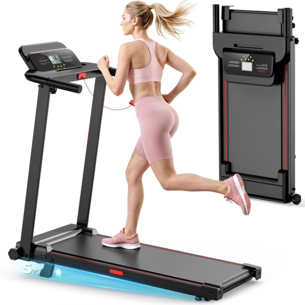 Norvexa Klappbares Laufband 1–10 km/h – Elektrisches Home Treadmill mit 12 Programmen