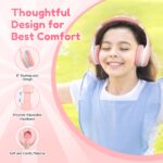 EarFun Kinder-Kopfhörer Bluetooth mit 85/94dB Lautstärkeschutz – 40h Akku, Rosa – Bild 4