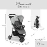 hauck Citi Neo 3 Dreirad-Buggy Grau – Leichter Kinderwagen ab Geburt bis 22 kg – Bild 2