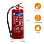 Smartwares 6 kg Pulverlöscher ABC – Wandhalterung & EU-zertifiziert – FEX-15167 – Bild 3