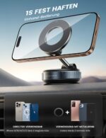 Lamicall MagSafe Autohalterung mit Vakuum-Saugnapf & 24 Magnete – 360° drehbar für iPhone – Bild 6