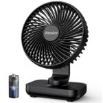 EasyAcc USB-Tischventilator mit 4000-mAh-Akku – 15 Std. Laufzeit & 4 Geschwindigkeiten