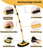 Teleskop-Waschbürste 144 cm mit 15° Bogen & Mikrosfaser-Mopköpfen – Kratzerfreie Autoreinigung – Bild 7