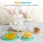 Vtopmart 5er Set Glasschüsseln mit Deckeln – Stapelbar, Mikrowellengeeignet & Spülmaschinenfest – Bild 5