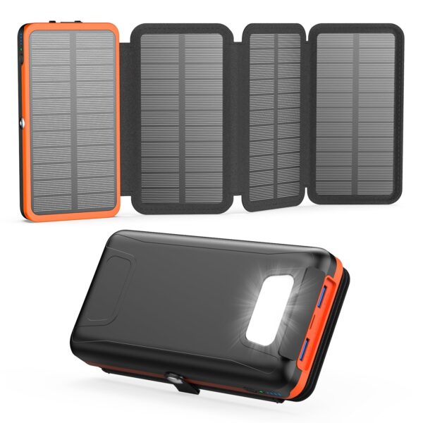 A ADDTOP Solar Powerbank 20000mAh – 22.5W Schnellladung & 4 Solarpanels für Outdoor